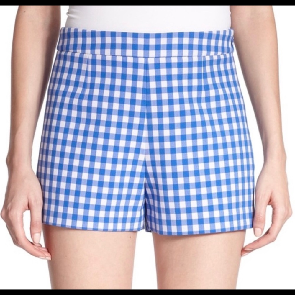Diane Von Fürstenberg Blue Gingham Blue Shorts